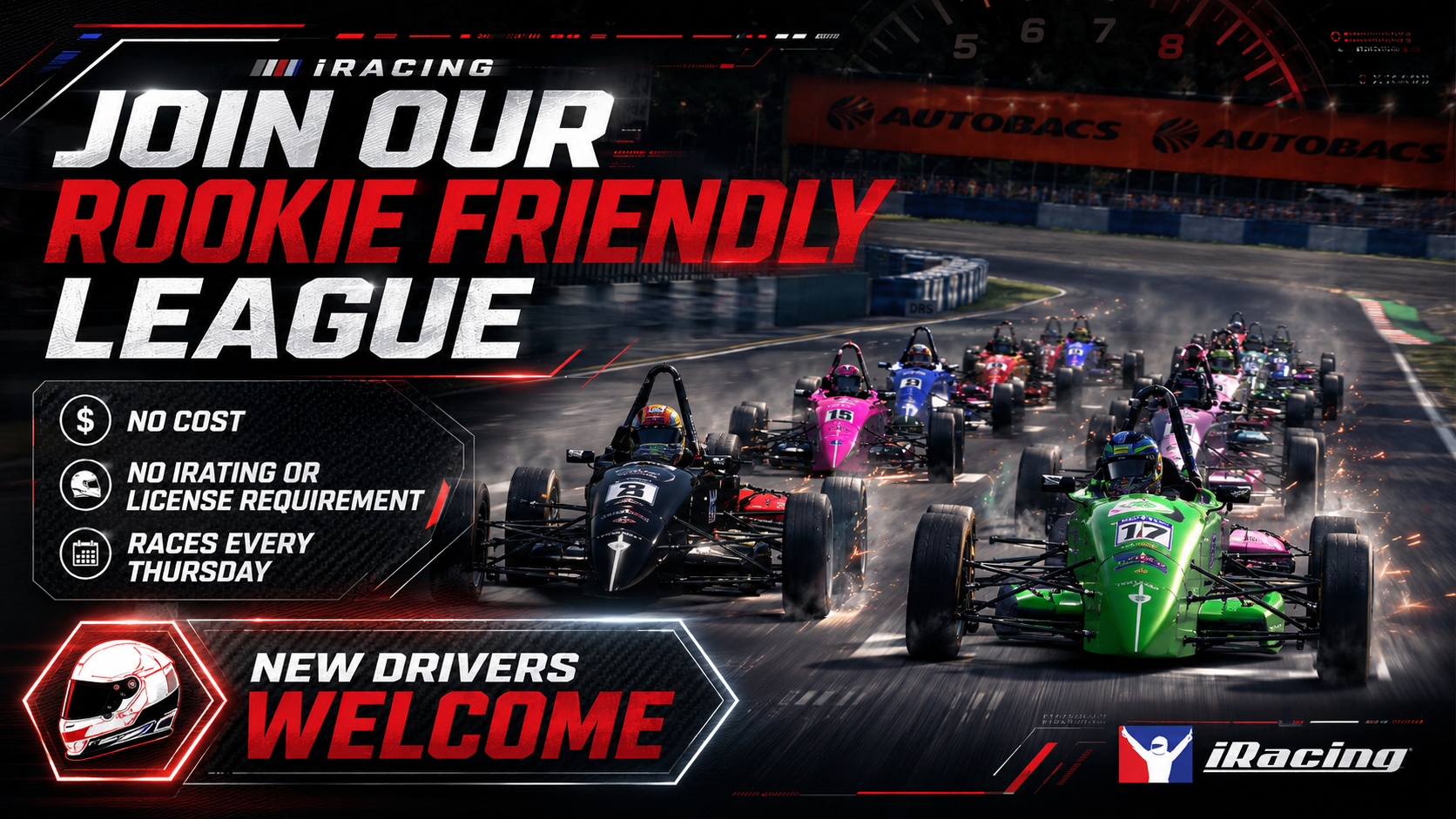 Join our Rookie Friendly Formula League